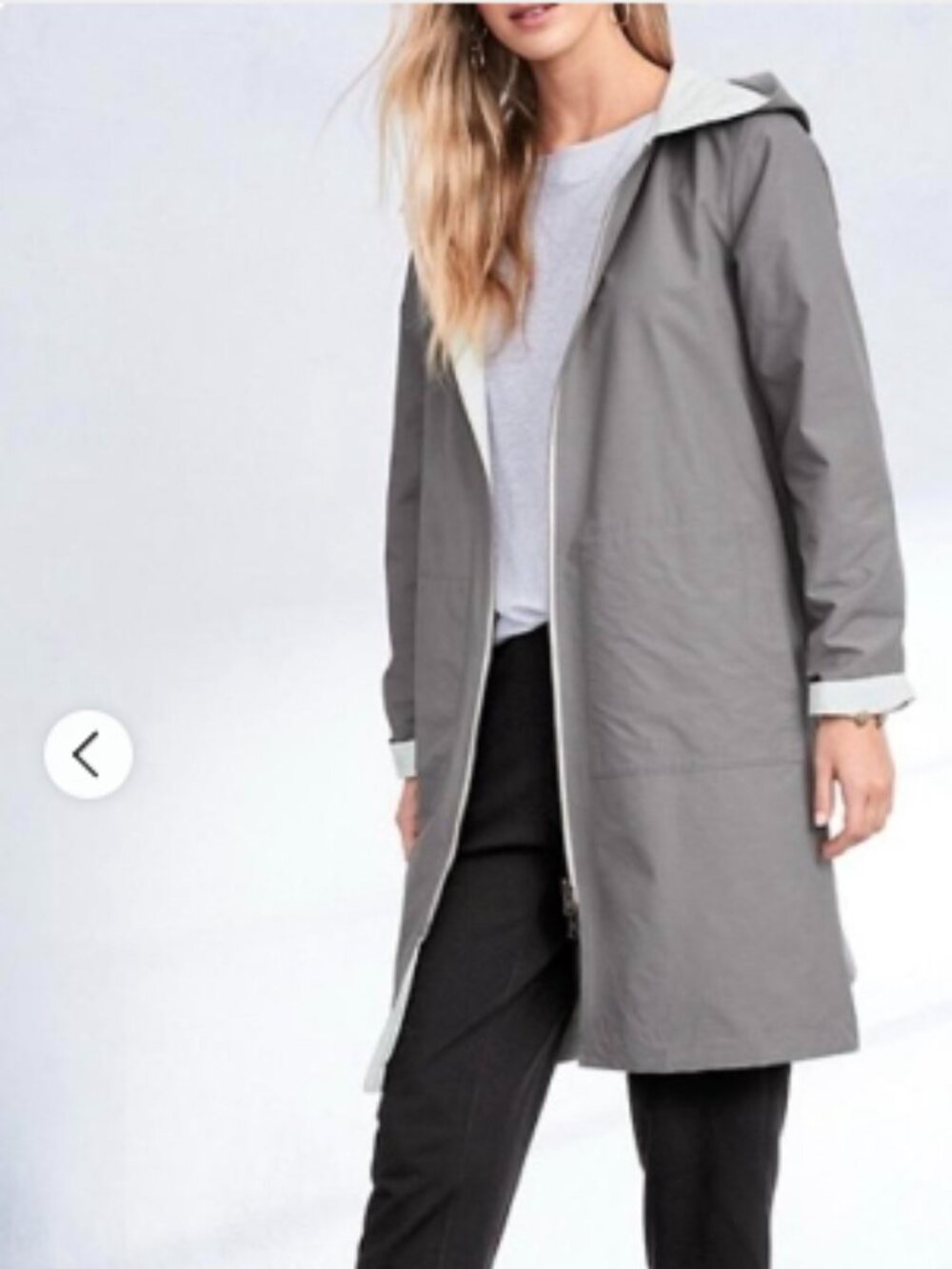 Eileen Fisher Cotton Nylon Reversible Hooded Coat Organic Cotton size 2X